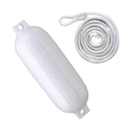 Set of 4 Inflatable Boat Fenders 5x16in with 4 Ropes for Canoes/Kayaks