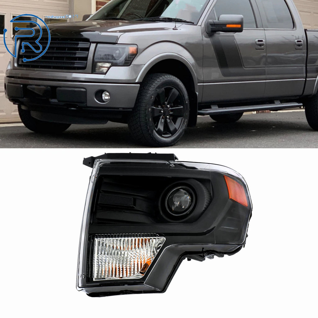 HID Projector Headlight Assembly for Ford F-150 (2013–2014) Black Trim