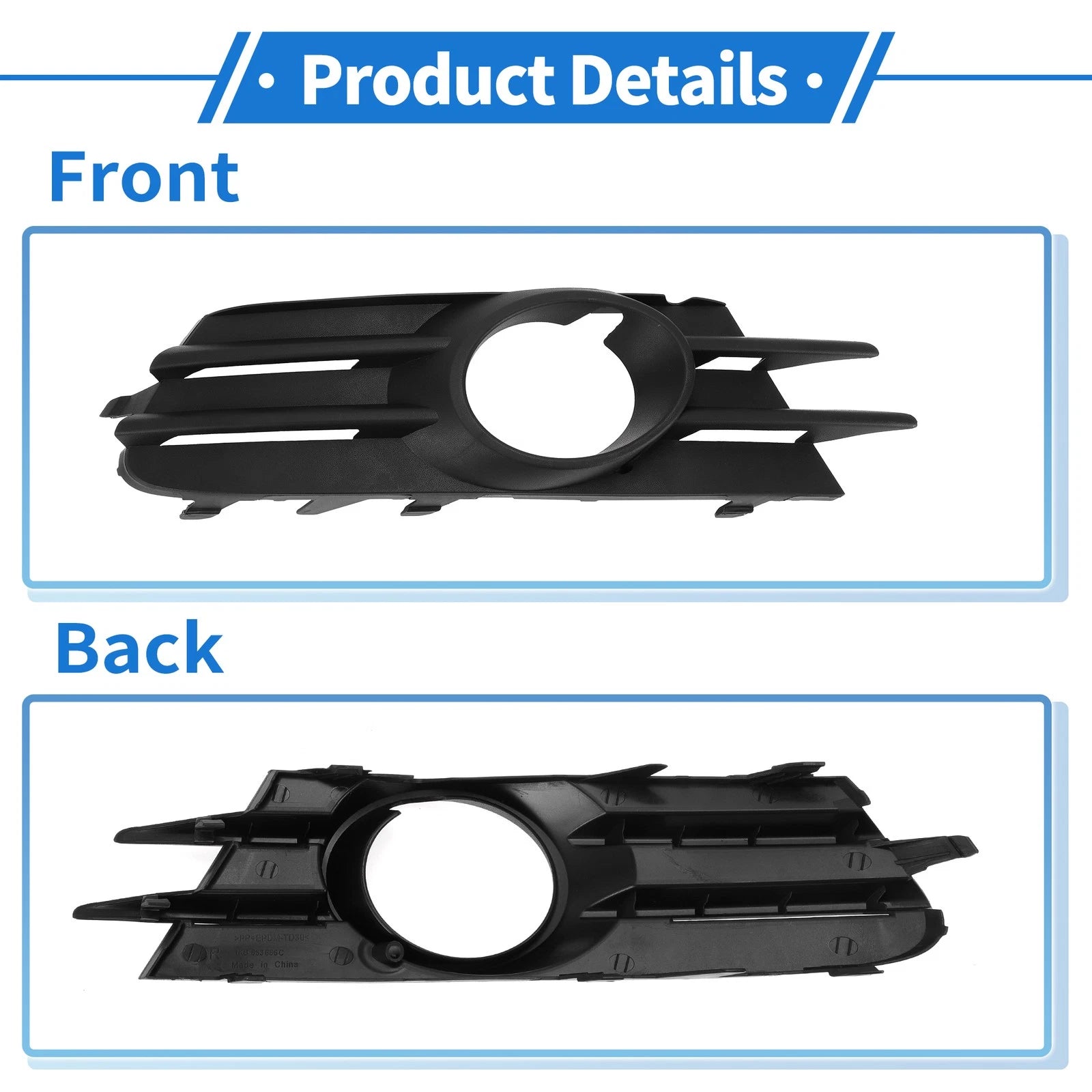 1 Pc Fog Light Grill for Volkswagen Scirocco (2008–2014) No. 1K8853666C