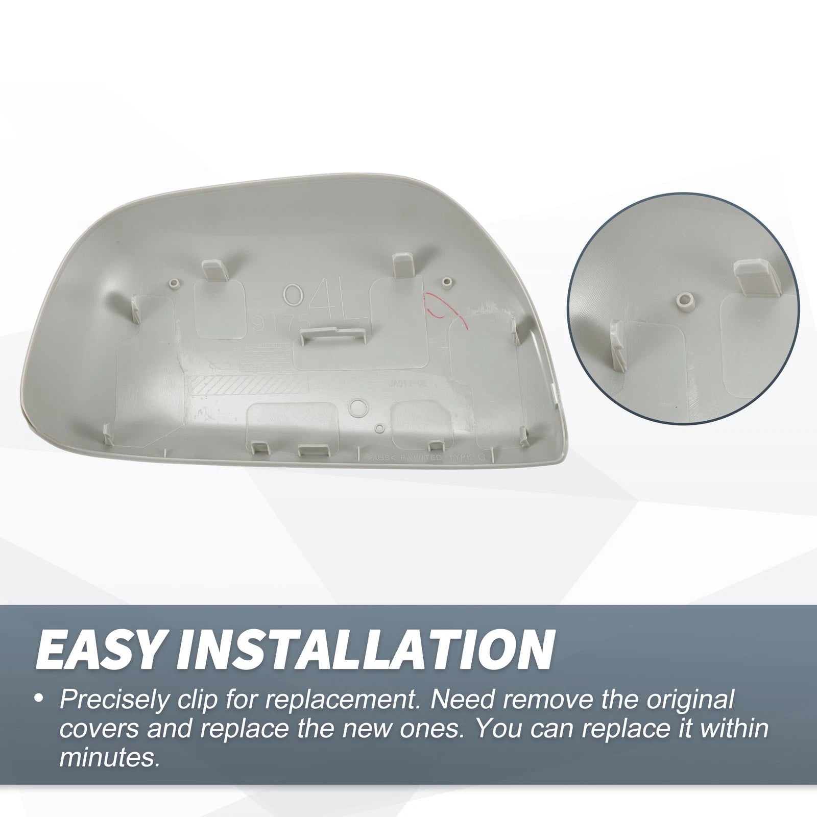 Left Side Mirror Cover Cap Gray for Toyota RAV4 (2006–2009)