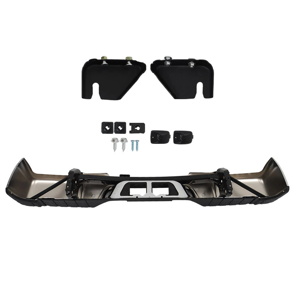 Chrome Rear Step Bumper Assembly with Sensor Holes for Toyota Tundra (2007-2013)