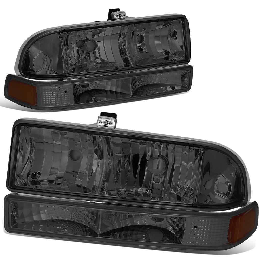 Smoked Housing Headlight, Bumper, Corner & LED Fog Light Kit for Chevy S10/Blazer (1998–2004)