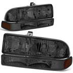 Smoked Housing Headlight, Bumper, Corner & LED Fog Light Kit for Chevy S10/Blazer (1998–2004)
