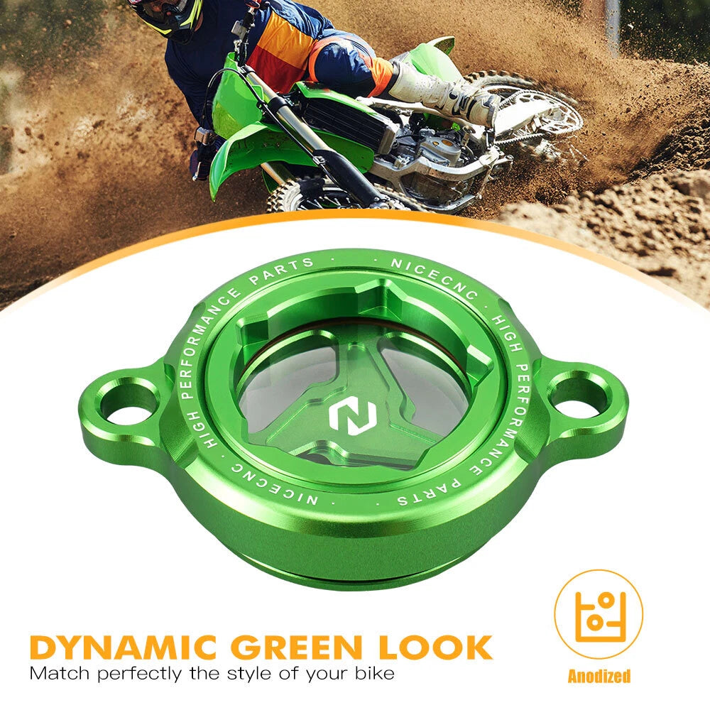 Clear Engine Oil Filter Cover Cap for Kawasaki KX450F (2016–2022)