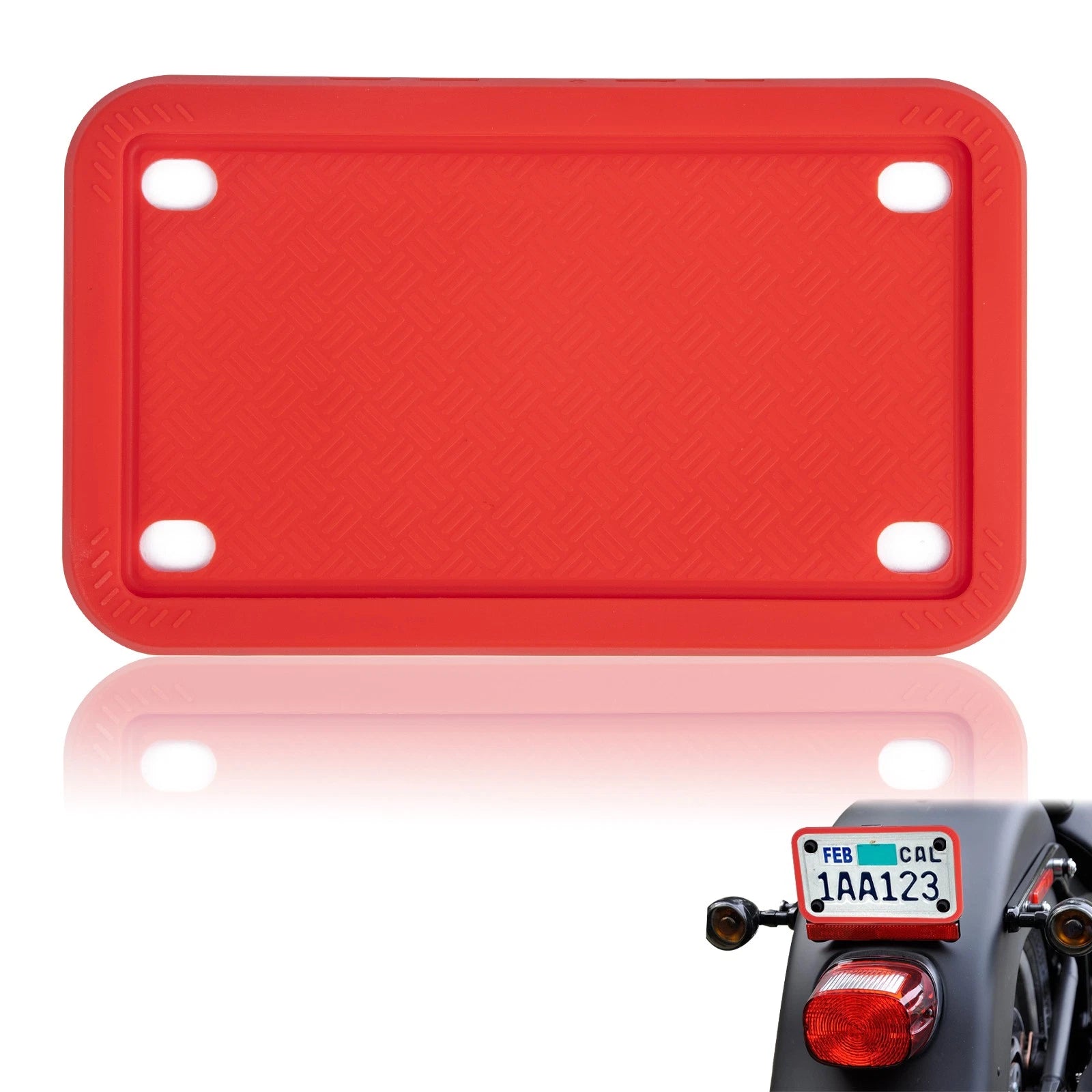 Silicone License Plate Frame for Universal Motorcycle (Rust Proof, Universal)