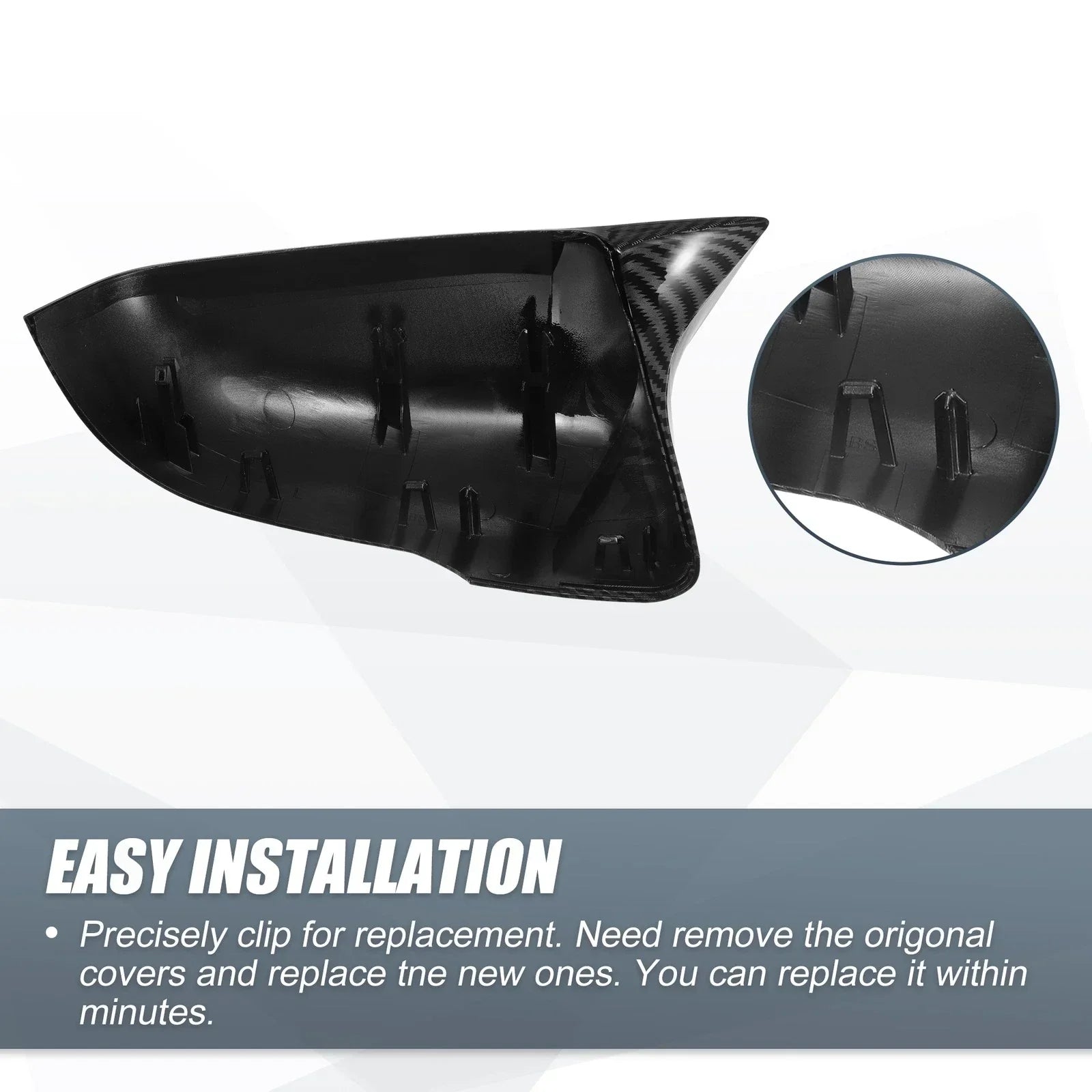 Pair Rearview Mirror Cover Cap Carbon Fiber for BMW X1 F48 F49 X2 F39