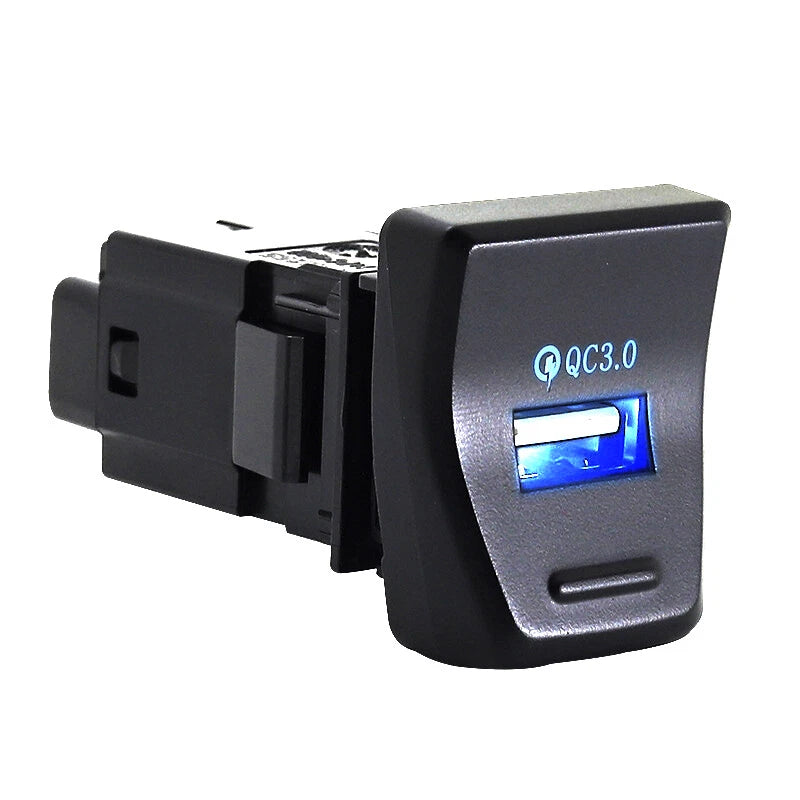 USB Adapter QC 3.0 Fast Charger Hub for Toyota RAV4 (2020–2022) LED