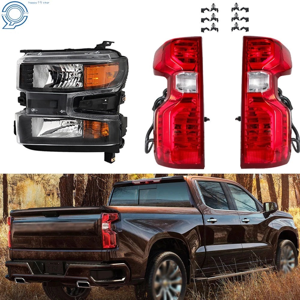 Headlight and Tail Light Pair for Chevy Silverado 1500 (2019–2021) Halogen