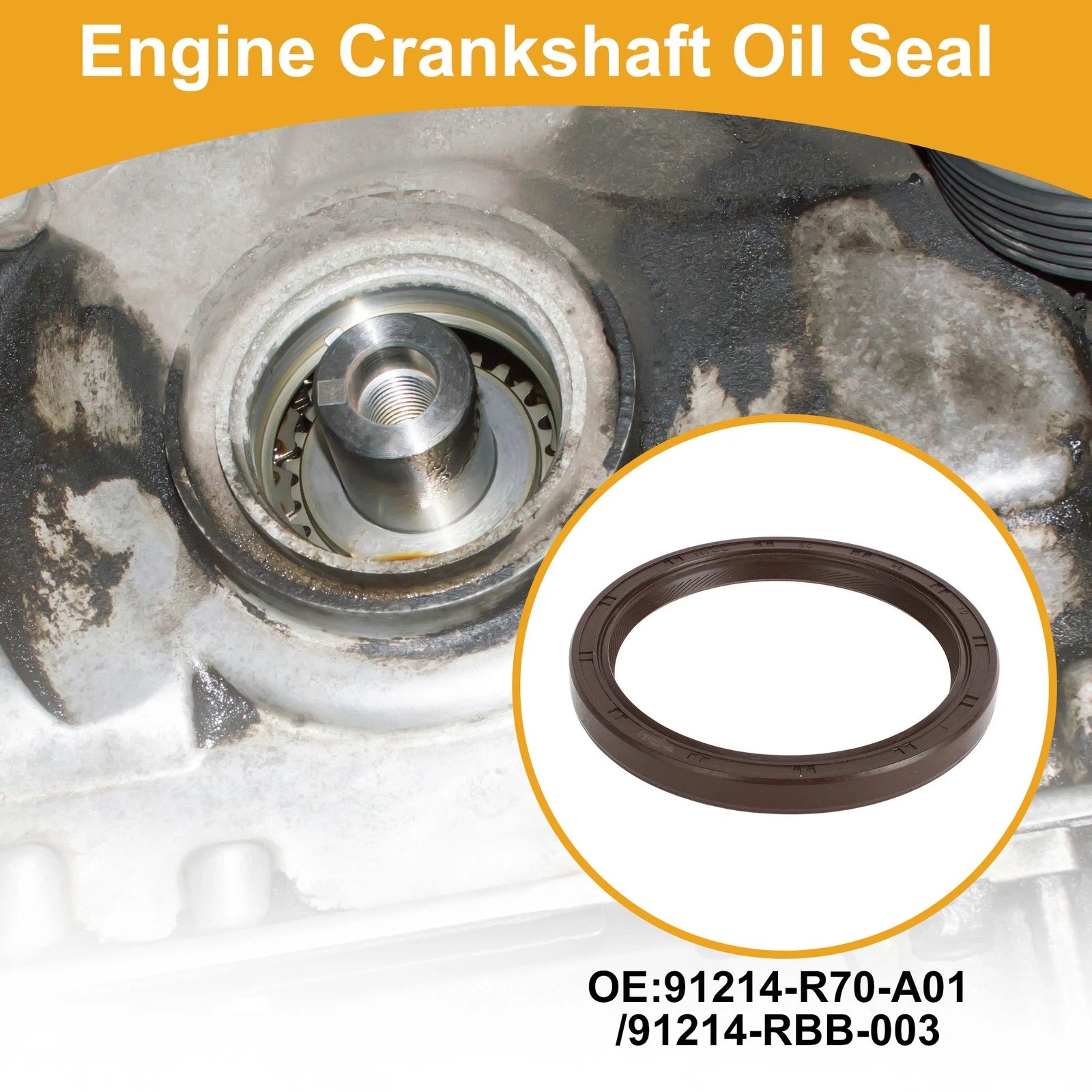 1 Pc Crankshaft Oil Seal for Honda Pilot (2003–2019) No. 91214-R70-A01/91214-RBB-003