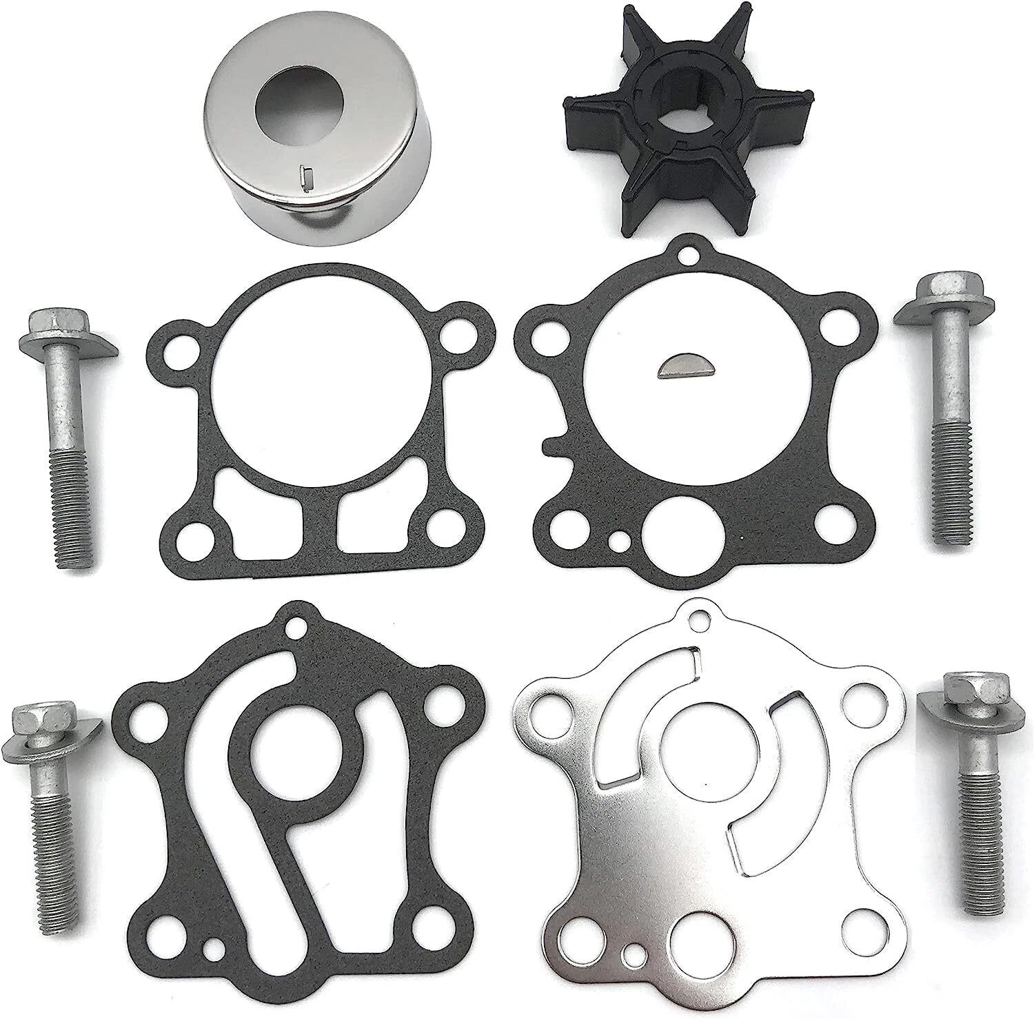 Water Pump Repair Kit for Yamaha 25 30HP (6J8-W0078-A2/A1, 6J8-W0078-00/01, 18-3430)