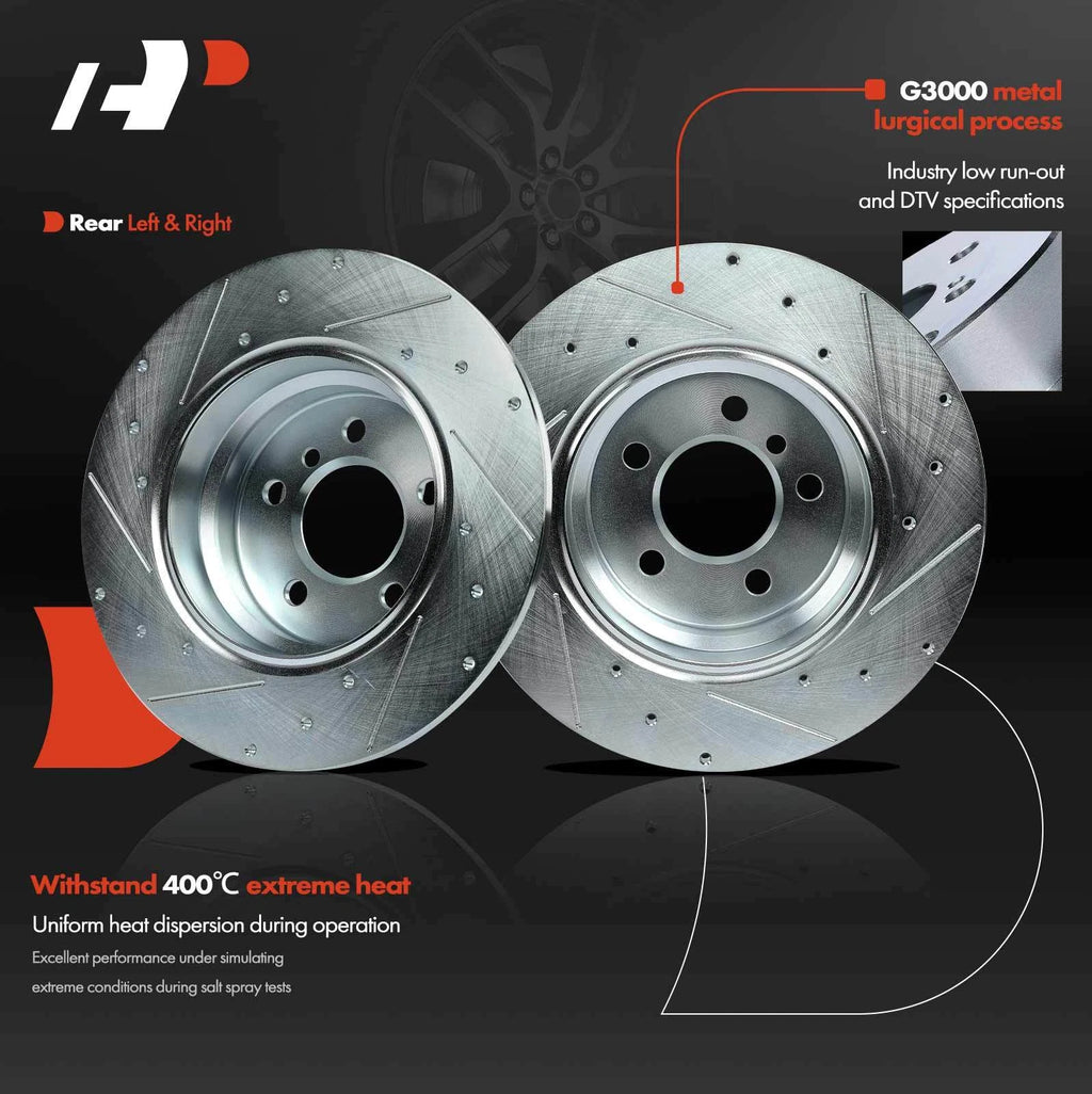 Rear Drilled Brake Rotors for BMW X5 (2000-2006)