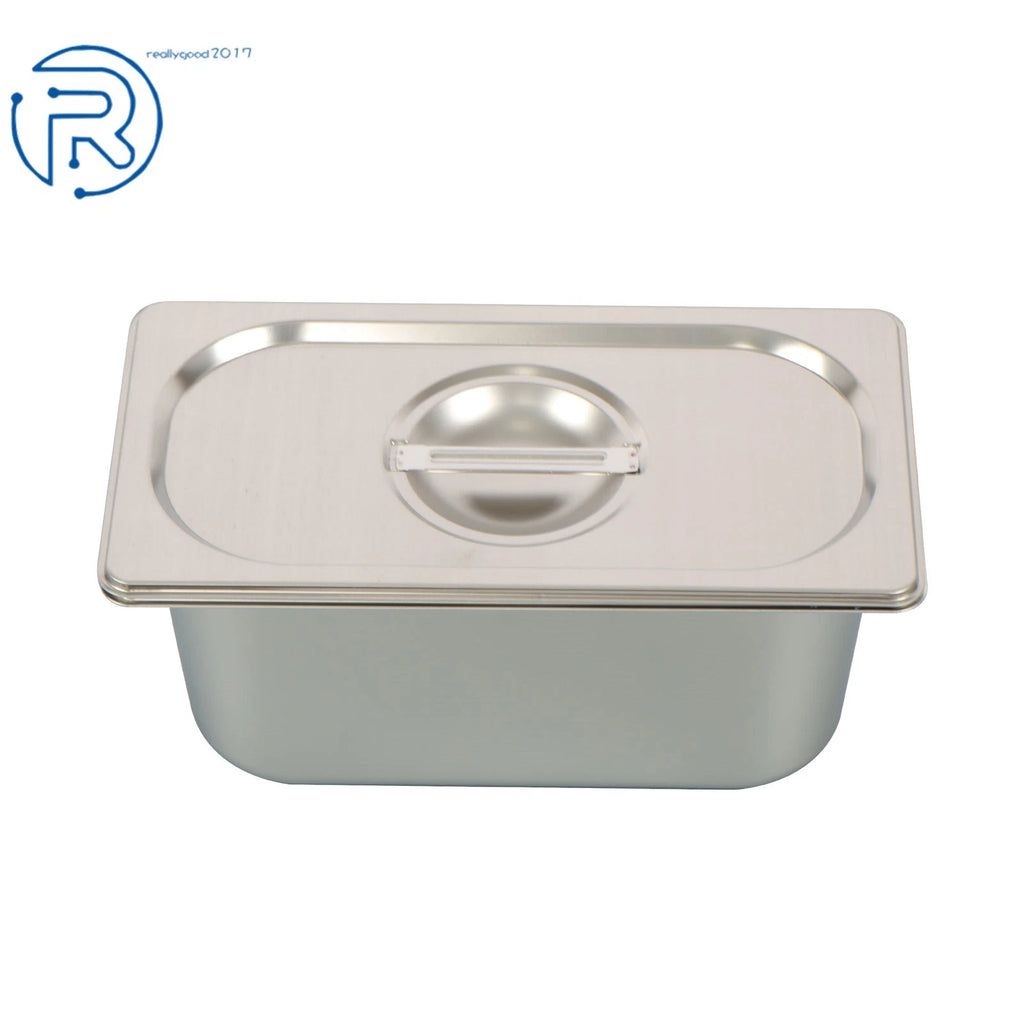 Set of 6 Stainless Steel Hotel Pans 1/3 6" Deep Non-Stick