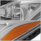 Pair Chrome Housing Amber Corner Projector Headlights for Mazda 3 (2014–2016)