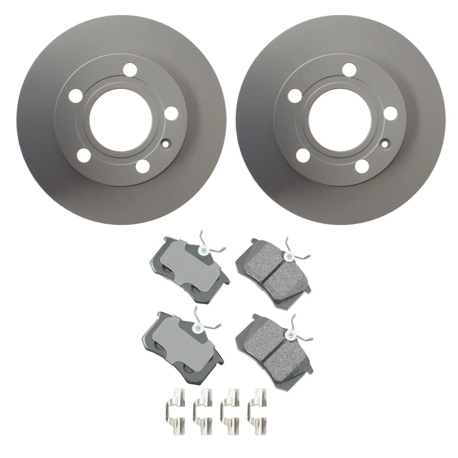 Set of 4 Hella Rear Rotors & Akebono EURO Ceramic Brake Pads for A4 Quattro (2001)
