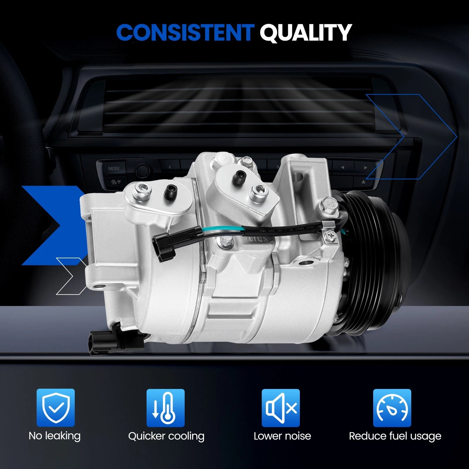 A/C Compressor with Clutch for Ford Fusion (2013–2020) 2.0L 2.5L 1.6L