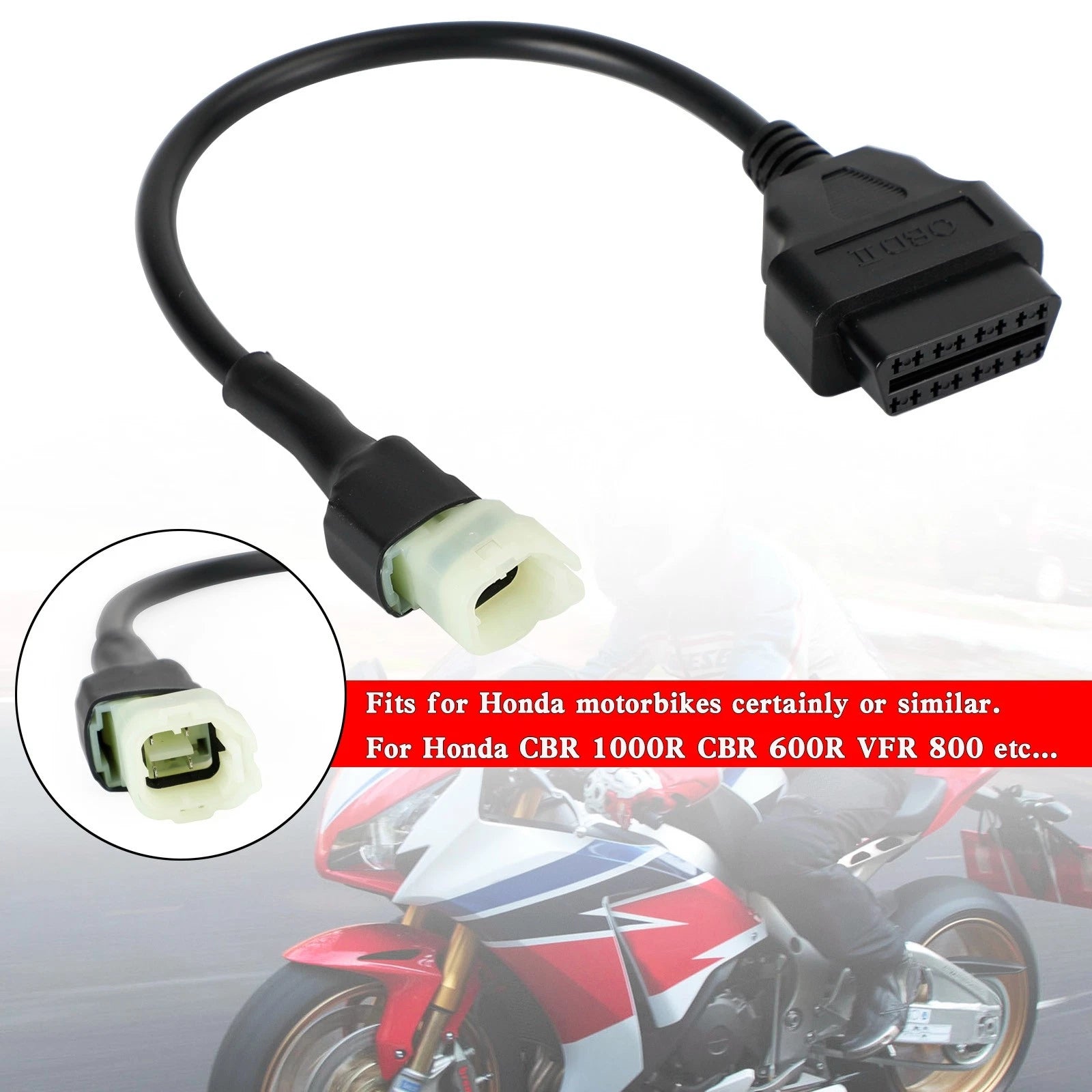 4 Pin to 16 Pin OBD2 Diagnostic Adapter Cable for Honda CBR 1000R CBR 600R (2012–2023)