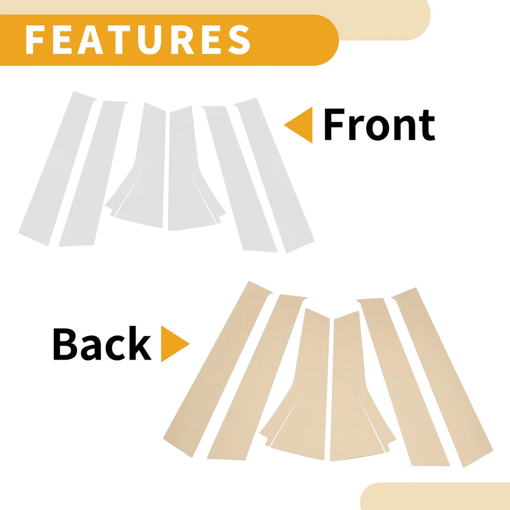 Set of 6 Door Pillar Window Trim for Honda Fit (2013–2019) Chrome