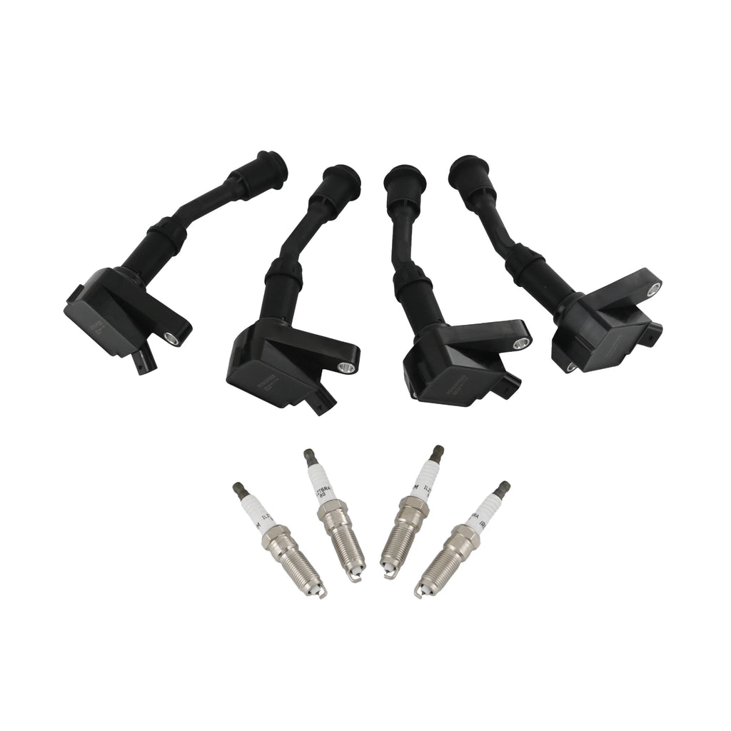 Set of 4 Ignition Coils + 4 Spark Plugs for Ford Fusion SE (2013–2020)