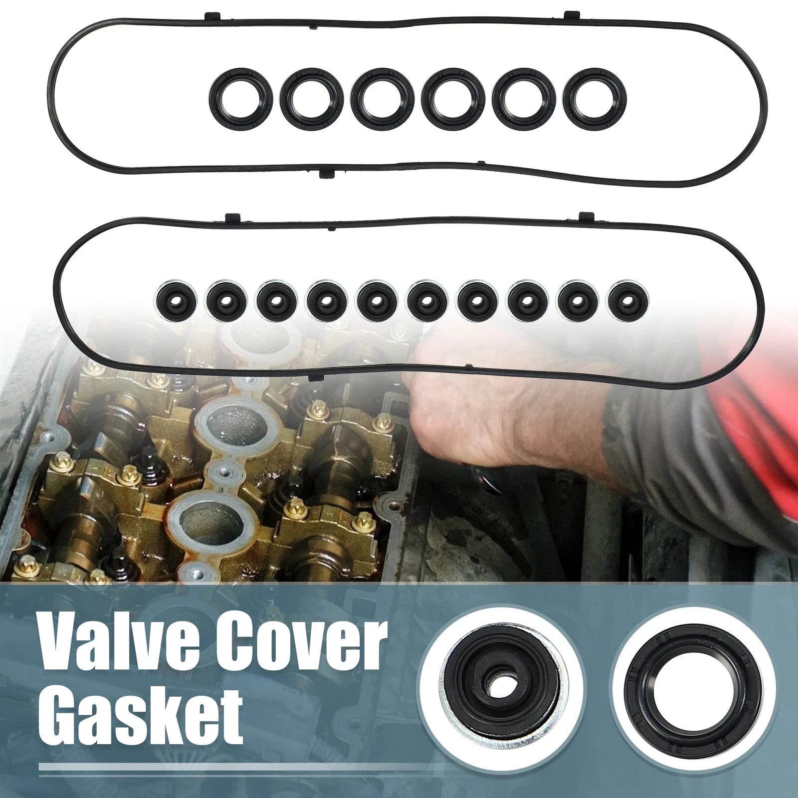 Set of 2 Valve Cover Gasket VS50607R for Acura MDX 3.5L V6 (2003–2006)