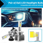 2X D4S D4R LED Headlight Bulb for HID Xenon (180W, 6000K)