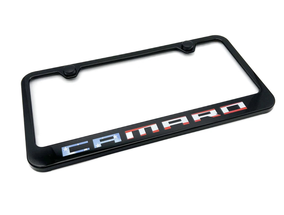 Black Plastic License Plate Frame Front for Chevrolet Camaro (2010–2024)