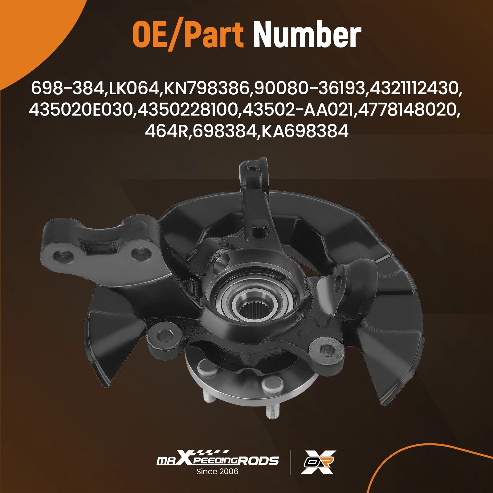 Front Right Steering Knuckle & Wheel Hub Bearing for Toyota Matrix (2003–2008)