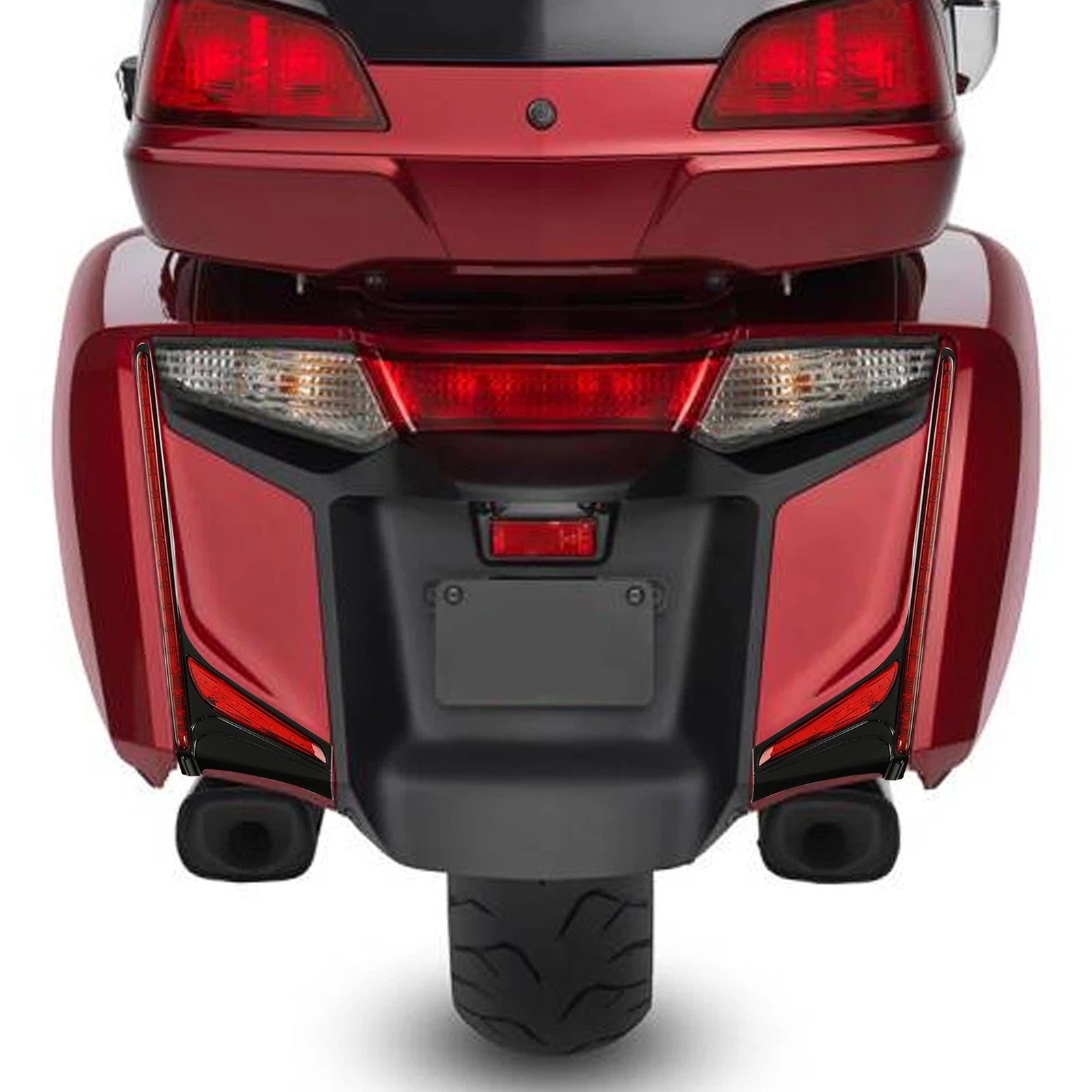 2X Rear LED Vertical Light Strips Red Lens for Honda Goldwing 1800 (2012–2017)