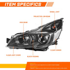 Projector Headlights for Subaru Outback/Legacy (2010–2014) Black Housing