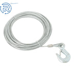 Winch Cable 3/16" × 50Ft Galvanized Steel with 1/4" G70 Slip Hook