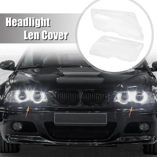 1 Pair Car Front Headlight Lens Cover for BMW E46 (1998-2002)
