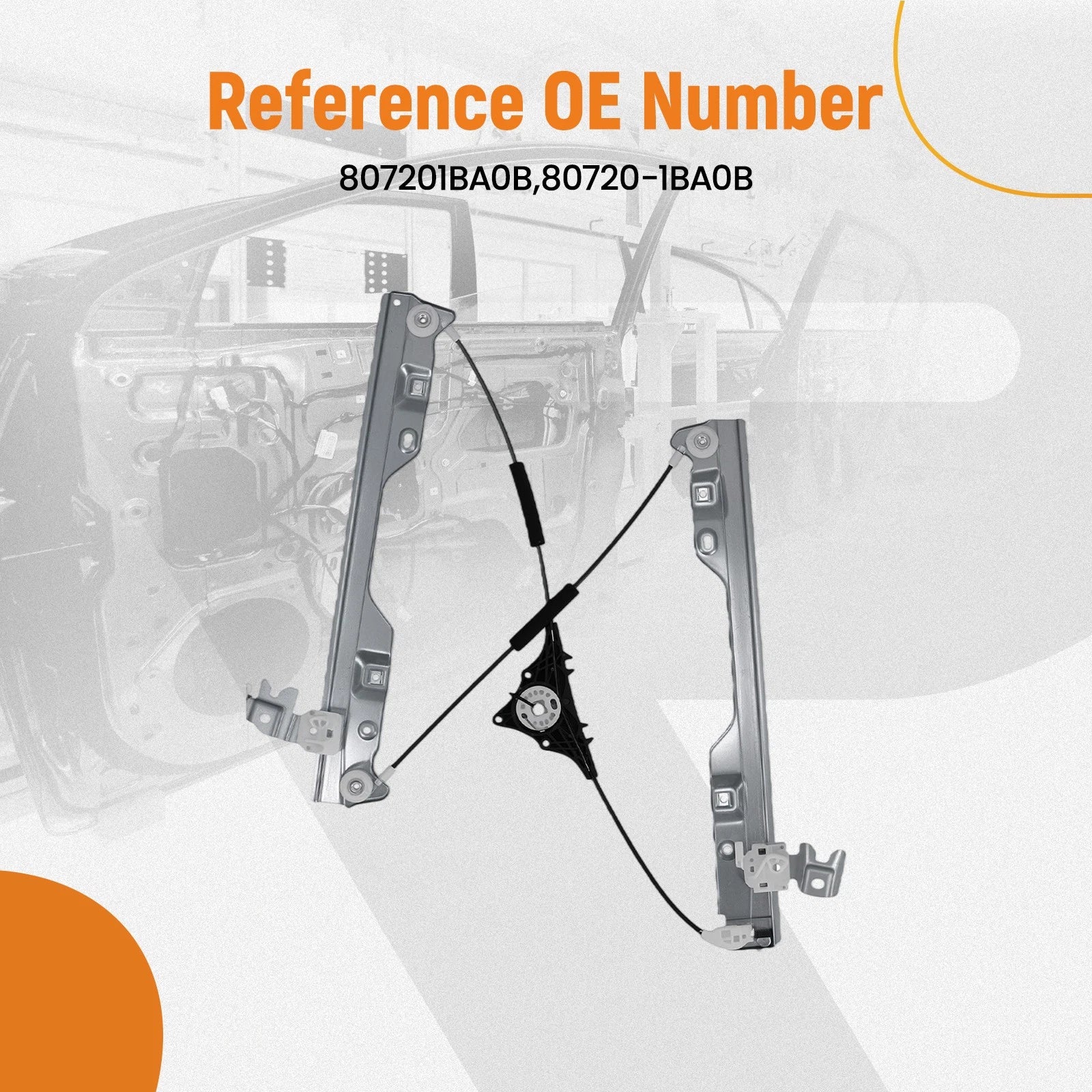 Front Window Regulator Right for Infiniti EX35 (2010–2012), EX37 (2013), QX50 (2014–2017)