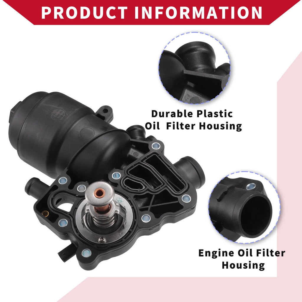 Engine Oil Filter Base Housing Assembly with Seals for Audi A6 A7 (2012–2018) No.059115389K