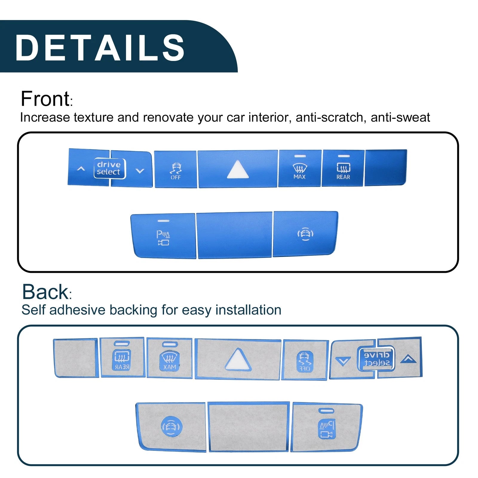 Central Control Buttons Cover for Audi A6 A7 (2019–2024) - Blue