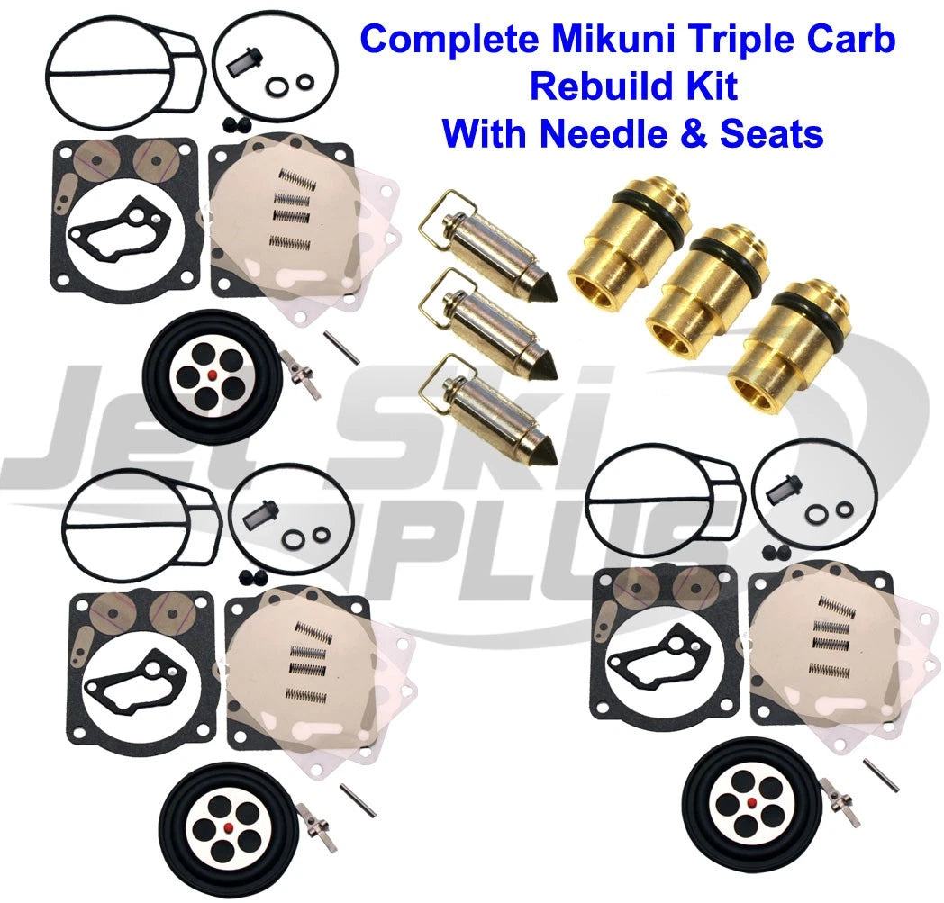 Carburetor Rebuild Kit & Needle/Seat for Yamaha GP XL XLT 1200 R (1999–2001)