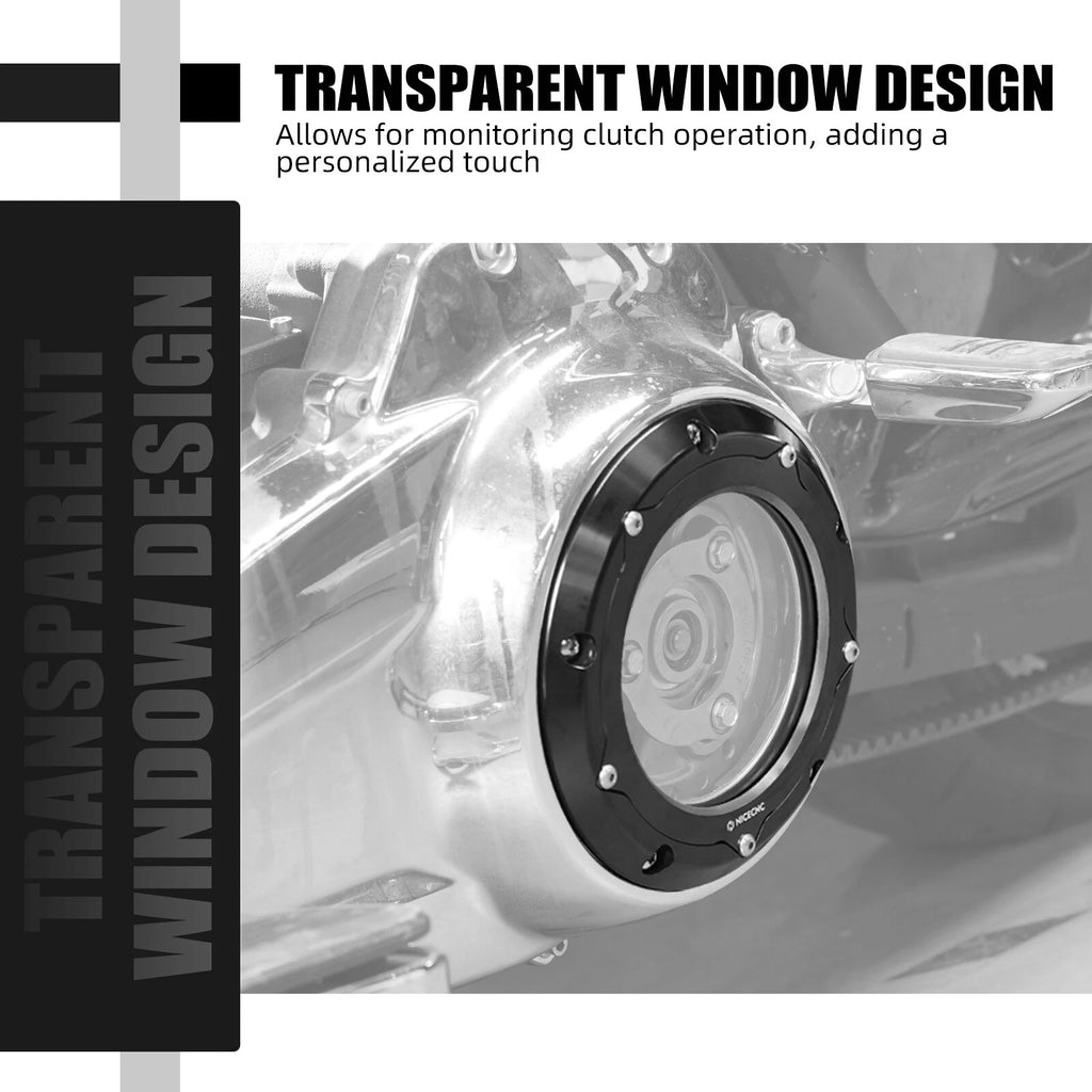 Clear Derby Clutch Cover for Harley M8 CVO Road Glide FLTRXSE (2018–2025)