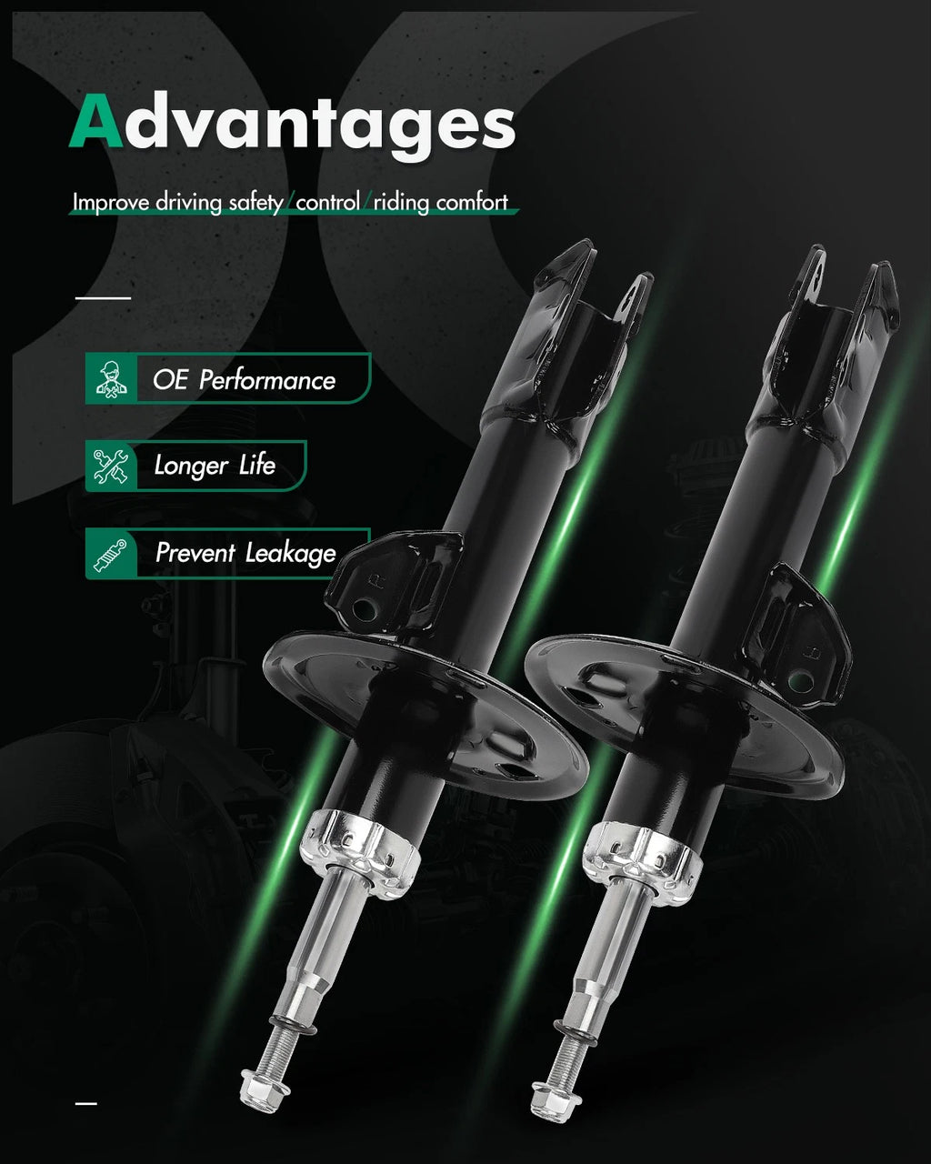 Set of 2 Front Shocks Struts for Scion XD (2008–2014)
