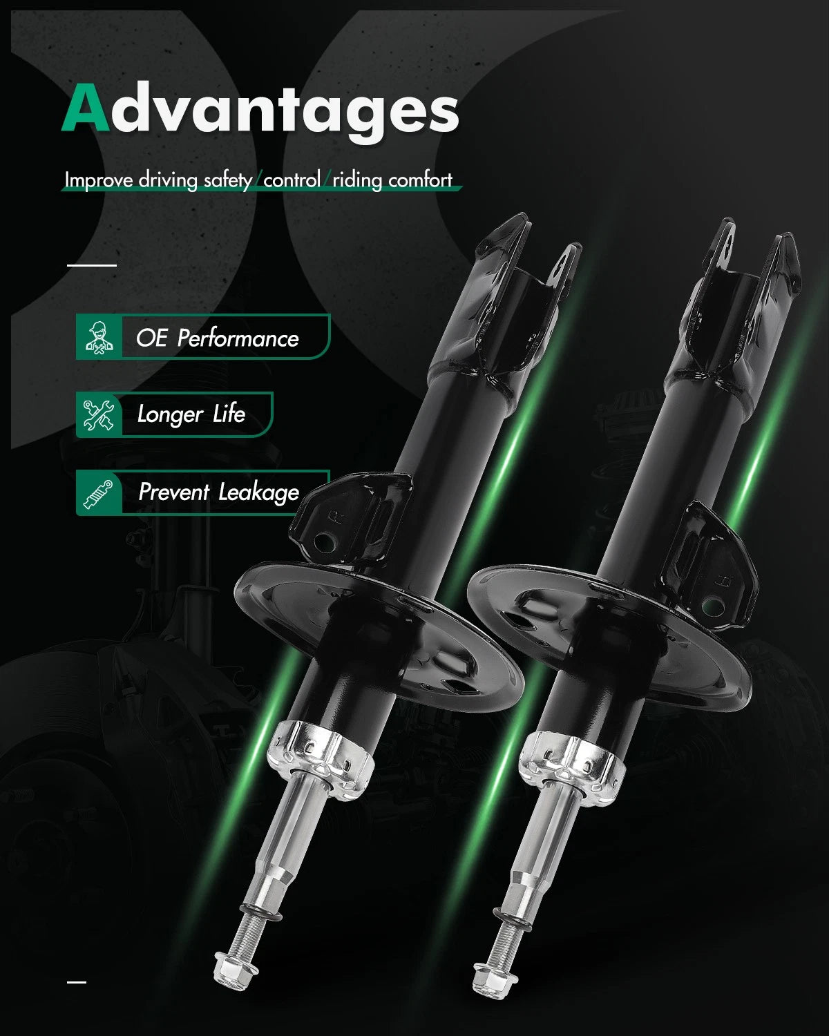 Set of 2 Front Shocks Struts for Scion XD (2008–2014)