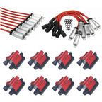 8 Pack Ignition Coil & Spark Plug Wire for Chevy GMC 4.8L 5.3L 6.0L 8.1L