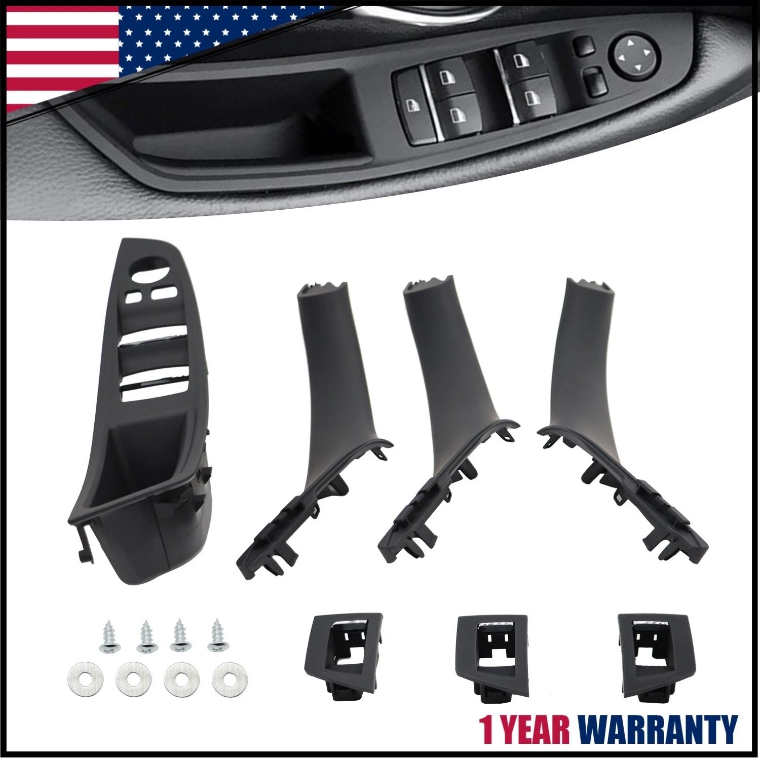 Inner Door Panel Handle Pull Trim Cover for BMW 5 Series F10 F11 (2010–2016)