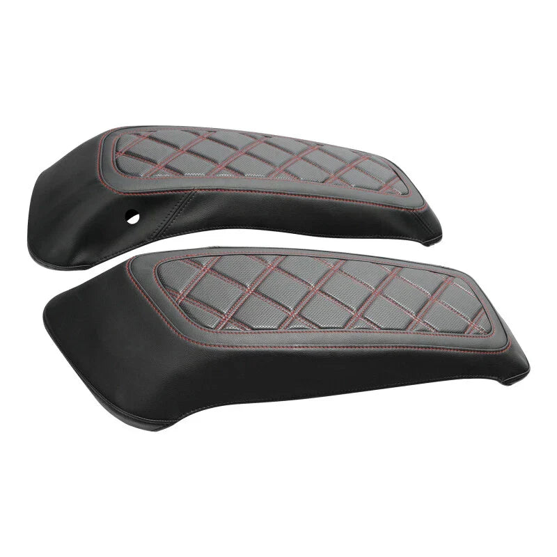 Red Stitching Saddlebag Lid Covers for Harley Electra Street Glide (2014-2023)