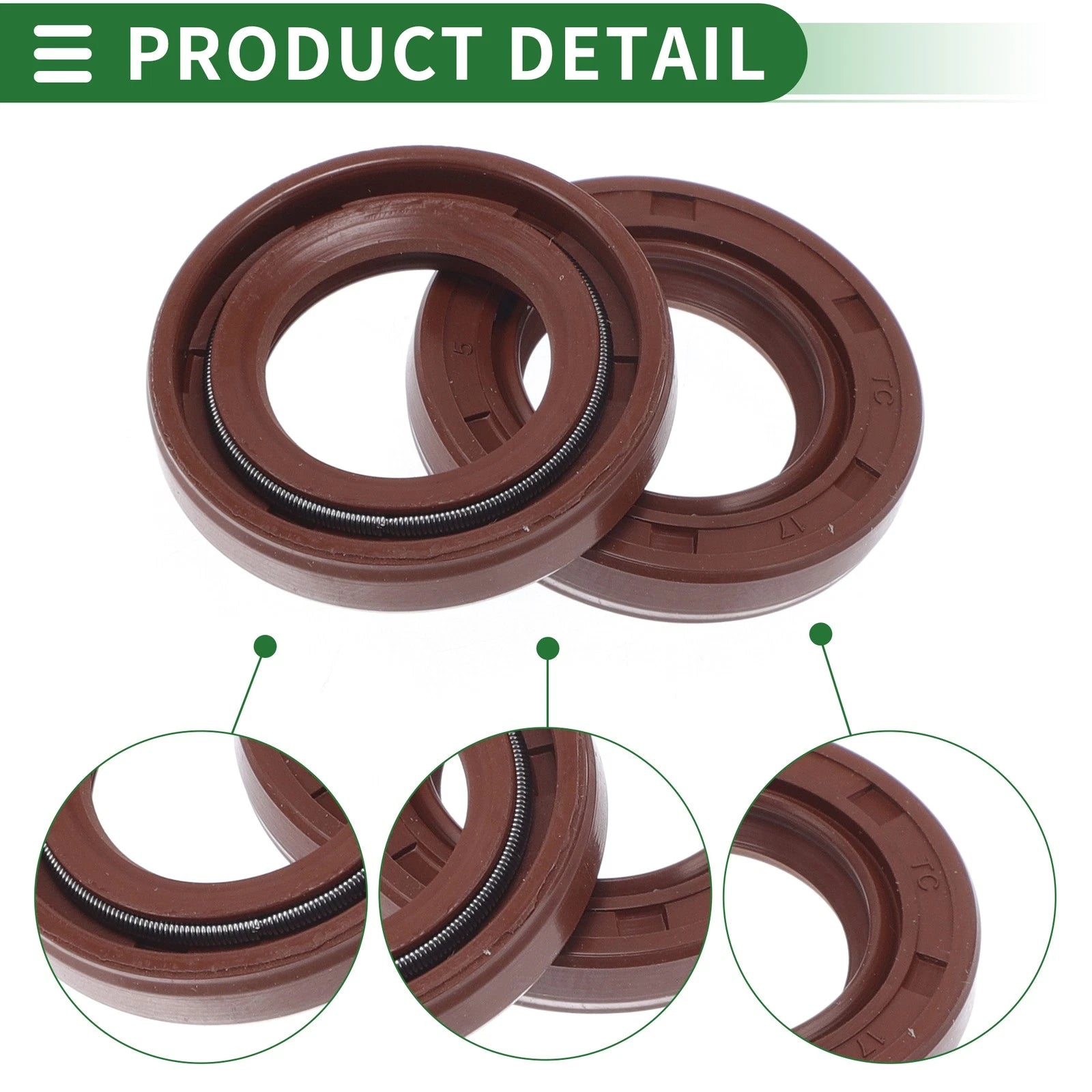Set of 5 Oil Seal Rotary Shaft Seal FKM Rubber 17x28x5mm