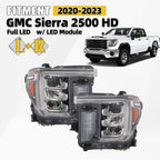 Full LED Headlights w/ LED Signal for GMC Sierra 2500 HD 3500 HD (2020–2023)