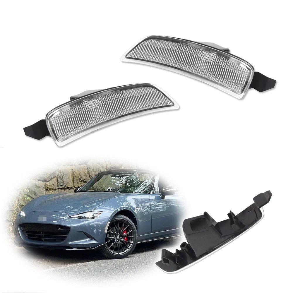 2X Clear Lens Front Side Marker Lights for Mazda MX-5 Miata (2016–2022)