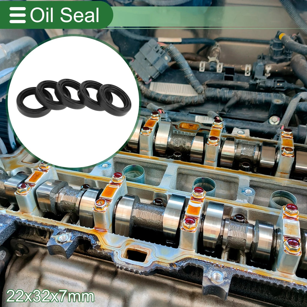 Set of 5 Oil Seal Ring for Rotary Shaft 22x32x7mm NBR Rubber