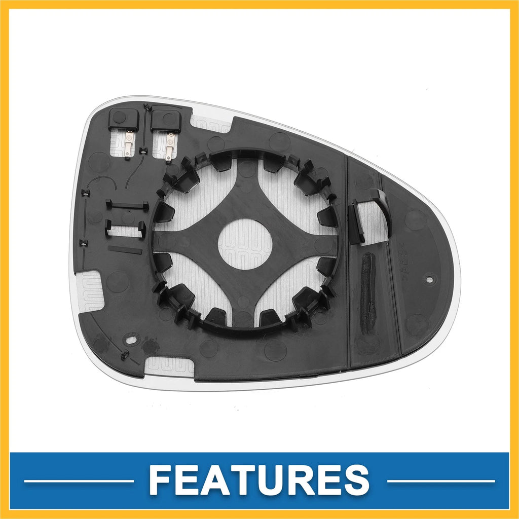 Heated Left Side Mirror Glass for Volkswagen Touareg (2010–2018)