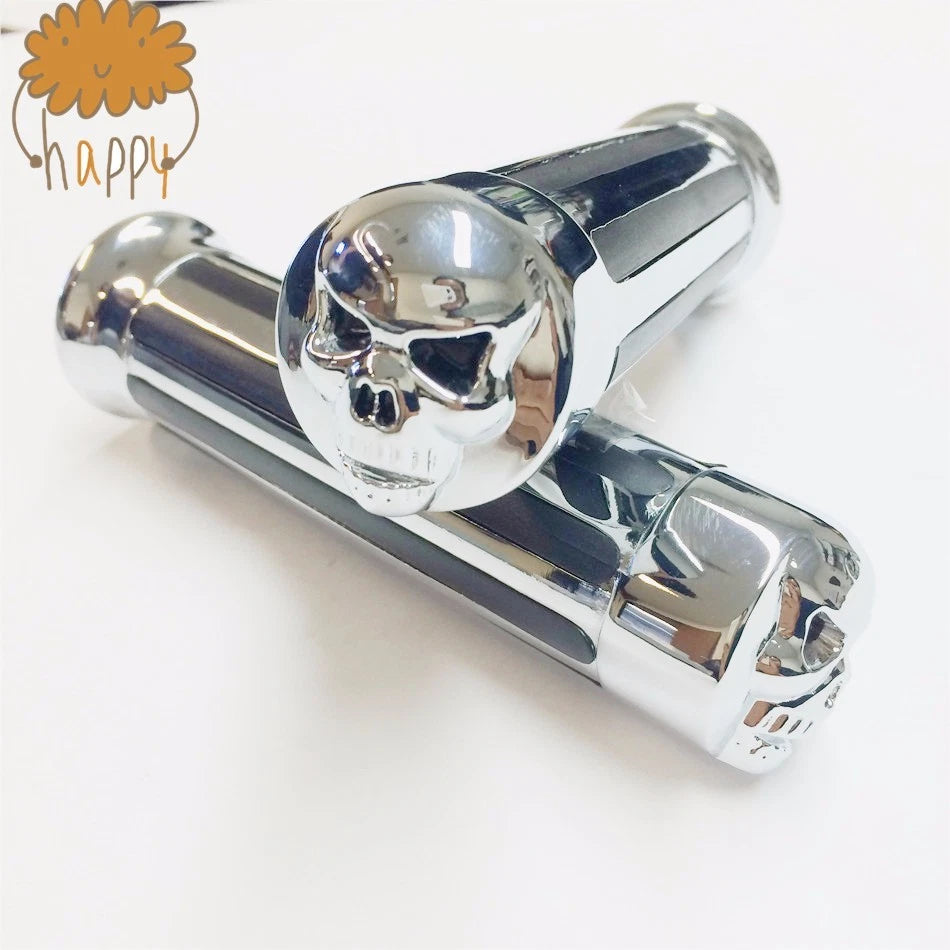 Skull Hand Grips 1" 25mm for Harley XL 883 Hugger Sportster (1991–2023)