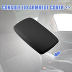 Center Console Armrest Cover for Audi A6L C6 (2005–2011) Faux Leather Black