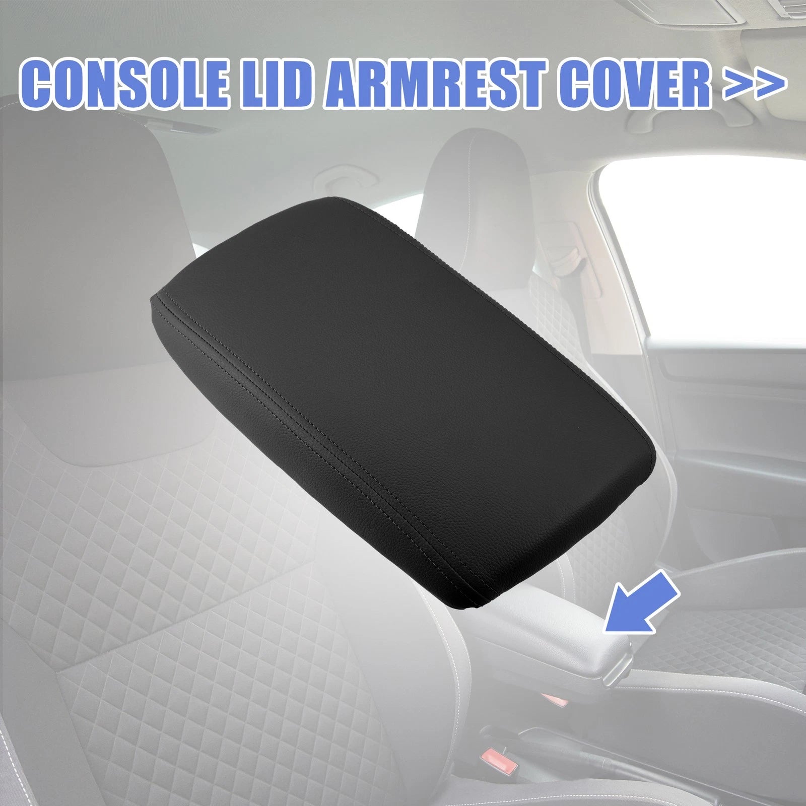 Center Console Armrest Cover for Audi A6L C6 (2005–2011) Faux Leather Black