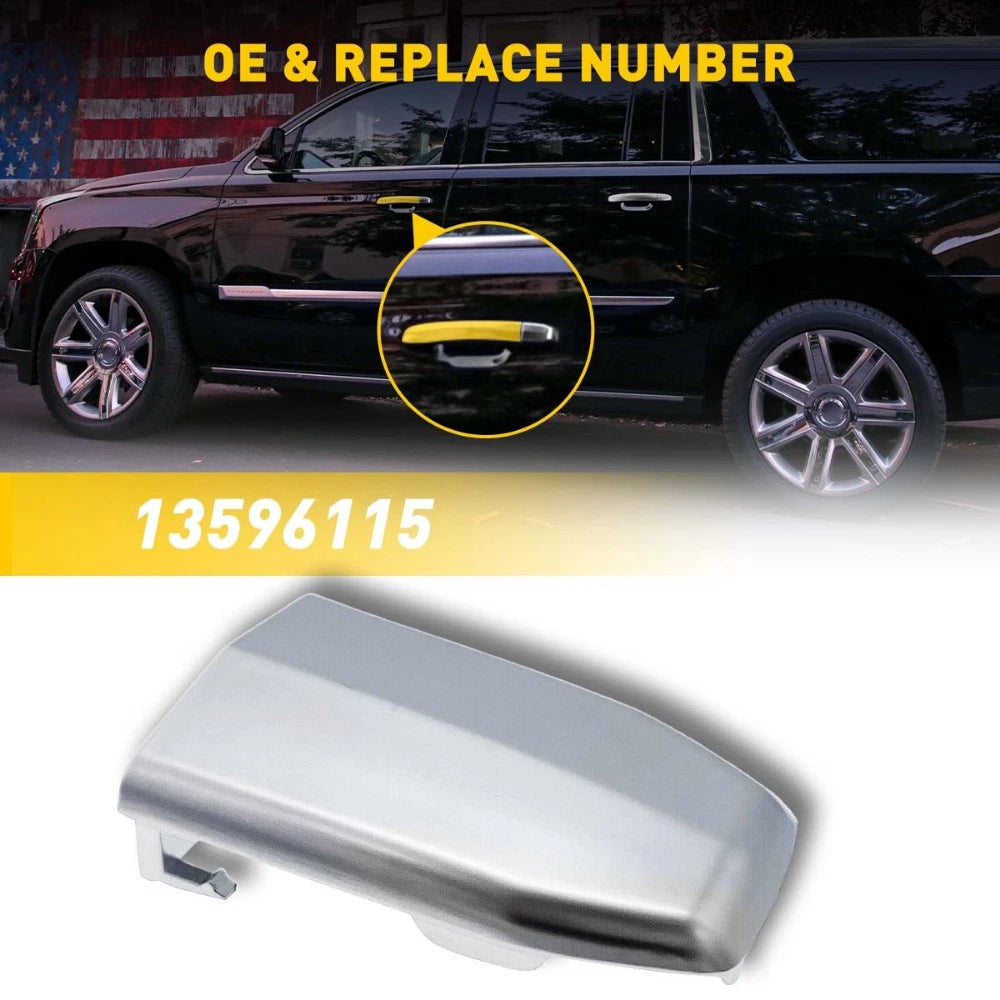 Chrome Front Door Handle Cylinder Lock Cover for Cadillac ESV Escalade (2015–2019)