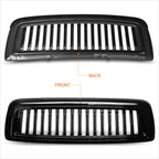 Glossy Vertical Fence ABS Front Bumper Hood Grill Frame for Dodge Ram 1500 (2009–2012)